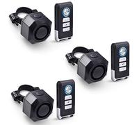 NineLeaf Anti-Theft Bike Alarm with Mount, USB C Rechargeable 110dB Burglar Vibration Motorcycle Bicycle Alarm Security System Waterproof Cycle Mobility Scooter Alarm with Remote 3 Pack