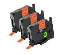 NineLeaf Compatible for Brother 12mm 0.47'' TZe-B31 TZ-B31 TZeB31 TZB31 AZe Laminated Black on Fluorescent Orange Label Tape Cassette for P-Touch Label Maker Refills PT-1280TG 1280VP H107, 3PK