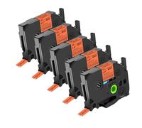 NineLeaf Compatible for Brother 12mm 0.47'' TZe-B31 TZ-B31 TZeB31 TZB31 AZe Matte Laminated Black on Fluorescent Orange Label Tape Cassette for P-Touch Label Maker Refills PT-1230PC 1280BT H100LB, 5PK