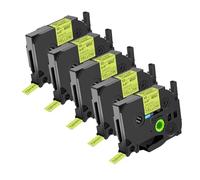 NineLeaf Compatible for Brother 12mm 0.47'' TZe-C31 TZ-C31 TZeC31 TZC31 AZe Matte Laminated Black on Fluorescent Yellow Label Tape Cassette for P-Touch Label Maker Refills PT-1230PC 1280BT H100LB, 5PK