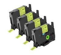 NineLeaf Compatible for Brother 12mm 0.47'' TZe-C31 TZ-C31 TZeC31 TZC31 AZe Matte Laminated Black on Fluorescent Yellow Label Tape Cassette for P-Touch Label Maker Refills PT-930SC 930VP 980, 4PK