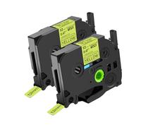 NineLeaf Compatible for Brother 12mm 0.47'' TZe-C31 TZ-C31 TZeC31 TZC31 AZe Matte Laminated Black on Fluorescent Yellow Label Tape Cassette for P-Touch Label Maker Refills PT-E500VP D200SA D200BT, 2PK