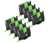 NineLeaf Compatible for Brother 12mm 0.47'' TZe-D31 TZ-D31 TZeD31 TZD31 AZe Matte Laminated Black on Fluorescent Green Label Tape Cassette for P-Touch Label Maker Refills PT-H300LI H500LI P750WV, 8PK