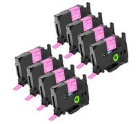 NineLeaf Compatible for Brother 12mm 0.47'' TZe-MQP35 TZ-MQP35 TZeMQP35 TZMQP35 AZe Matte Laminated White on Pink Label Tape Cassette for P-Touch Label Maker Refills PT-H300LI H500LI P750WV, 8PK