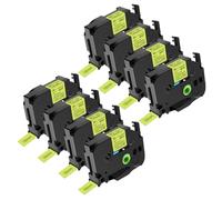 NineLeaf Compatible for Brother 18mm 0.7'' TZe-C41 TZ-C41 TZeC41 TZC41 AZe Matte Laminated Black on Fluorescent Yellow Label Tape Cassette for P-Touch Label Maker Refills PT-H300LI H500LI P750WV, 8PK