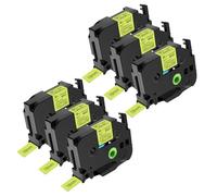 NineLeaf Compatible for Brother 18mm 0.7'' TZe-C41 TZ-C41 TZeC41 TZC41 AZe Matte Laminated Black on Fluorescent Yellow Label Tape Cassette for P-Touch Label Maker Refills PT-H110 E800W 1010NB, 6PK