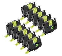 NineLeaf Compatible for Brother 18mm 0.7'' TZe-C41 TZ-C41 TZeC41 TZC41 AZe Matte Laminated Black on Fluorescent Yellow Label Tape Cassette for P-Touch Label Maker Refills PT-1000 1000BM 1010, 10PK
