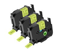 NineLeaf Compatible for Brother 18mm 0.7'' TZe-C41 TZ-C41 TZeC41 TZC41 AZe Matte Laminated Black on Fluorescent Yellow Label Tape Cassette for P-Touch Label Maker Refills PT-1280TG 1280VP H107, 3PK