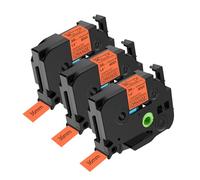 NineLeaf Compatible for Brother 36mm 1.4'' TZe-B61 TZ-B61 TZeB61 TZB61 AZe Matte Laminated Black on Fluorescent Orange Label Tape Cassette for P-Touch Label Maker Refills PT-3600 530 550 9200DX, 3PK