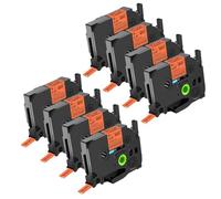 NineLeaf Compatible for Brother 9mm 0.35'' TZe-B21 TZ-B21 TZeB21 TZB21 AZe Matte Laminated Black on Fluorescent Orange Label Tape Cassette for P-Touch Label Maker Refills PT-H300LI H500LI P750WV, 8PK