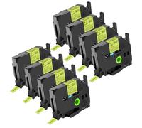 NineLeaf Compatible for Brother 9mm 0.35'' TZe-C21 TZ-C21 TZeC21 TZC21 AZe Matte Laminated Black on Fluorescent Yellow Label Tape Cassette for P-Touch Label Maker Refills PT-H300LI H500LI P750WV, 8PK