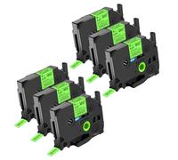 NineLeaf Compatible for Brother 9mm 0.35'' TZe-D21 TZ-D21 TZeD21 TZD21 AZe Matte Laminated Black on Fluorescent Green Label Tape Cassette for P-Touch Label Maker Refills PT-H110 E800W 1010NB, 6PK