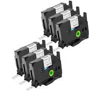 NineLeaf Compatible for Brother P-Touch HSe-231 HSe231 HS-231 HS231 HSe Tape 11.7mm x 1.5m Black on White Heat Shrink Tube for Wires Cables in P-Touch PT-P950NW PT1000BM PT1010 Label Maker, 6PK