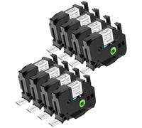 NineLeaf Compatible for Brother P-Touch HSe-251 HSe251 HS-251 HS251 HSe Tape 23.6mm x 1.5m Black on White Heat Shrink Tube for Wires Cables in P-Touch PT-P700 P710BT P750W E500 Label Maker, 8 PK