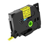 NineLeaf Compatible for Brother P-Touch HSe-611 HSe611 HS-611 HS611 HSe Tape 5.8mm x 1.5m Black on Yellow Heat Shrink Tube for Wires Cables in P-Touch PT-E300 E500 E550W P750W P750WN P900W
