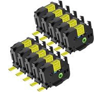 NineLeaf Compatible for Brother P-Touch HSe-641 HSe641 HS-641 HS641 HSe Tape 17.7mm x 1.5m Black on Yellow Heat Shrink Tube for Wires Cables in P-Touch PT-540 550 580C 7500 7600 Label Maker, 10PK