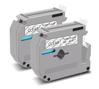 NineLeaf Compatible for Brother P-Touch M Tape M-K131s M-K131 MK131 M-131 M131 12mm 0.47'' Non Laminated Black on Clear Label Tape Cassette for P-Touch PT-70 80 85 90 M95 M45 Label Maker, 2PK