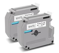 NineLeaf Compatible for Brother P-Touch M Tape M-K221s M-K221 MK221 M-221 M221 9mm 0.35'' Non Laminated Black on White Label Tape Cassette for P-Touch PT-70 80 85 90 M95 M45 Label Maker, 2PK