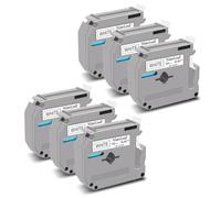 NineLeaf Compatible for Brother P-Touch M Tape M-K231s M-K231 MK231 M-231 M231 12mm 0.47'' Non Laminated Black on White Label Tape Cassette for P-Touch PT-70SP 70SR 80SCCP 100 110 Label Maker, 6PK