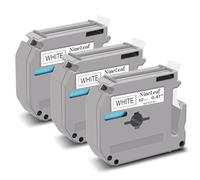 NineLeaf Compatible for Brother P-Touch M Tape M-K231s M-K231 MK231 M-231 M231 12mm 0.47'' Non Laminated Black on White Label Tape Cassette for P-Touch PT-55BM 55S 65SB 65VP Label Maker, 3PK
