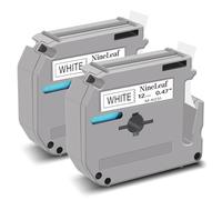 NineLeaf Compatible for Brother P-Touch M Tape M-K231s M-K231 MK231 M-231 M231 12mm 0.47'' Non Laminated Black on White Label Tape Cassette for P-Touch PT-70 80 85 90 M95 M45 Label Maker, 2PK