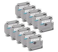 NineLeaf Compatible for Brother P-Touch M Tape M-K231s M-K231 MK231 M-231 M231 12mm 0.47'' Non Laminated Black on White Label Tape Cassette for P-Touch PT-45M 55BM 80SCCP M95 Label Maker, 10PK