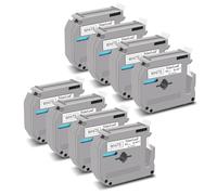 NineLeaf Compatible for Brother P-Touch M Tape M-K231s M-K231 MK231 M-231 M231 12mm 0.47'' Non Laminated Black on White Label Tape Cassette for P-Touch PT-70 80 85 90 M95 M45 Label Maker, 8PK