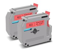 NineLeaf Compatible for Brother P-Touch M Tape M-K431s M-K431 MK431 M-431 M431 12mm 0.47'' Non Laminated Black on Red Label Tape Cassette for P-Touch PT-70 80 85 90 M95 M45 Label Maker, 2PK