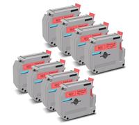 NineLeaf Compatible for Brother P-Touch M Tape M-K431s M-K431 MK431 M-431 M431 12mm 0.47'' Non Laminated Black on Red Label Tape Cassette for P-Touch PT-70 80 85 90 M95 M45 Label Maker, 8PK