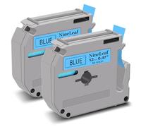 NineLeaf Compatible for Brother P-Touch M Tape M-K531s M-K531 MK531 M-531 M531 12mm 0.47'' Non Laminated Black on Blue Label Tape Cassette for P-Touch PT-70 80 85 90 M95 M45 Label Maker, 2PK