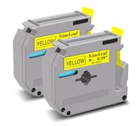 NineLeaf Compatible for Brother P-Touch M Tape M-K621s M-K621 MK621 M-621 M621 9mm 0.35'' Non Laminated Black on Yellow Label Tape Cassette for P-Touch PT-70 80 85 90 M95 M45 Label Maker, 2PK