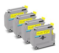 NineLeaf Compatible for Brother P-Touch M Tape M-K631s M-K631 MK631 M-631 M631 12mm 0.47'' Non Laminated Black on Yellow Label Tape Cassette for P-Touch PT-70 80 85 90 65 55 Label Maker, 4PK