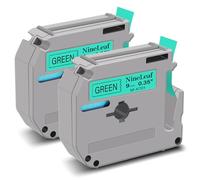 NineLeaf Compatible for Brother P-Touch M Tape M-K721s M-K721 MK721 M-721 M721 9mm 0.35'' Non Laminated Black on Green Label Tape Cassette for P-Touch PT-70 80 85 90 M95 M45 Label Maker, 2PK