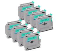 NineLeaf Compatible for Brother P-Touch M Tape M-K731s M-K731 MK731 M-731 M731 12mm 0.47'' Non Laminated Black on Green Label Tape Cassette for P-Touch PT-70 80 85 90 M95 M45 Label Maker, 8PK