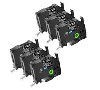 NineLeaf Compatible for Brother P-Touch STe141 STe-141 ST141 ST-141 Stencil Tape 36mm 1.5'' 1-1/2 inch Black on Clear Mobile Solutions Label Tape for P-Touch PT-D400AD D400VP D410 Label Maker, 6PK