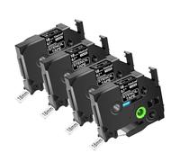 NineLeaf Compatible for Brother P-Touch STe141 STe-141 ST141 ST-141 Stencil Tape 36mm 1.5'' 1-1/2 inch Black on Clear Mobile Solutions Label Tape for P-Touch PT-D600 D600VP D610BT Label Maker, 4PK