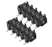 NineLeaf Compatible for Brother P-Touch STe151 STe-151 ST151 ST-151 Stencil Tape 36mm 1.5'' 1-1/2 inch Black on Clear Mobile Solutions Label Tape for P-Touch PT-530 550 9200DX 9200PC Label Maker, 10PK