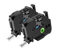 NineLeaf Compatible for Brother P-Touch STe161 STe-161 ST161 ST-161 Stencil Tape 36mm 1.5'' 1-1/2 inch Black on Clear Mobile Solutions Label Tape for P-Touch PT-9200DX 9200PC 9400 Label Maker, 2PK