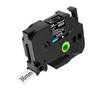 NineLeaf Compatible for Brother P-Touch STe161 STe-161 ST161 ST-161 Stencil Tape 36mm 1.5'' 1-1/2 inch Black on Clear Mobile Solutions Label Tape for P-Touch PT-D800W E800W P900 Label Maker, 40PK