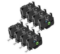 NineLeaf Compatible for Brother P-Touch STe161 STe-161 ST161 ST-161 Stencil Tape 36mm 1.5'' 1-1/2 inch Black on Clear Mobile Solutions Label Tape for P-Touch PT-9600 9700PC 9800PCN Label Maker, 8PK