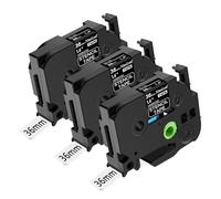 NineLeaf Compatible for Brother P-Touch STe161 STe-161 ST161 ST-161 Stencil Tape 36mm 1.5'' 1-1/2 inch Black on Clear Mobile Solutions Label Tape for P-Touch PT-9500PC 9600 9700PC Label Maker, 3PK