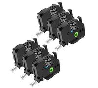 NineLeaf Compatible for Brother P-Touch STe161 STe-161 ST161 ST-161 Stencil Tape 36mm 1.5'' 1-1/2 inch Black on Clear Mobile Solutions Label Tape for P-Touch PT-530 550 9200DX 9200PC Label Maker, 6PK