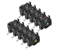 NineLeaf Compatible for Brother P-Touch STe161 STe-161 ST161 ST-161 Stencil Tape 36mm 1.5'' 1-1/2 inch Black on Clear Mobile Solutions Label Tape for P-Touch PT-530 550 9200DX 9200PC Label Maker, 10PK