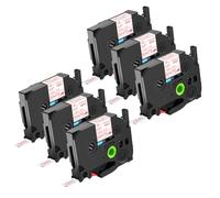 NineLeaf Compatible for Brother P-Touch TZe-FA3R TZeFA3R TZFA3R AZe 12mm 0.47'' Iron-on Fabric Textures Clothing Red on White Label Tape for P-Touch PT-350 530 540 Label Maker, 6 PK