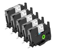 NineLeaf Compatible for Brother P-Touch TZe-FX211 TZ-FX211 TZeFX211 TZFX211 AZe 6mm 0.23'' Flexible ID Cable Black on White Laminated Label Tape Cassette for P-Touch PT-P700 P710BT Label Maker, 5 PK