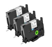 NineLeaf Compatible for Brother P-Touch TZe-FX211 TZ-FX211 TZeFX211 TZFX211 AZe 6mm 0.23'' Flexible ID Cable Black on White Laminated Label Tape Cassette for P-Touch 1280TG 1280VP Label Maker, 3 PK