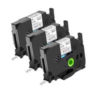 NineLeaf Compatible for Brother P-Touch TZe-FX221 TZ-FX221 TZeFX221 TZFX221 AZe 9mm 0.35'' Flexible ID Cable Black on White Laminated Label Tape Cassette for P-Touch 1280TG 1280VP Label Maker, 3 PK