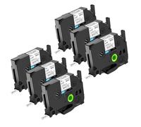 NineLeaf Compatible for Brother P-Touch TZe-FX221 TZ-FX221 TZeFX221 TZFX221 AZe 9mm 0.35'' Flexible ID Cable Black on White Laminated Label Tape Cassette for P-Touch PT-H110 D410 Label Maker, 6 PK