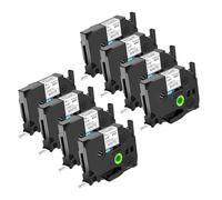 NineLeaf Compatible for Brother P-Touch TZe-FX221 TZ-FX221 TZeFX221 TZFX221 AZe 9mm 0.35'' Flexible ID Cable Black on White Laminated Label Tape Cassette for P-Touch PT-H100R E800W Label Maker, 8 PK