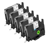 NineLeaf Compatible for Brother P-Touch TZe-FX221 TZ-FX221 TZeFX221 TZFX221 AZe 9mm 0.35'' Flexible ID Cable Black on White Laminated Label Tape Cassette for P-Touch PT-P700 P710BT Label Maker, 5 PK